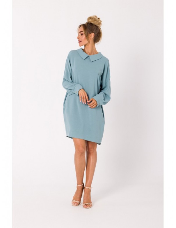 M740 Shirt dress with decorative chain - agave