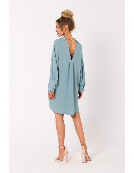 M740 Shirt dress with decorative chain - agave