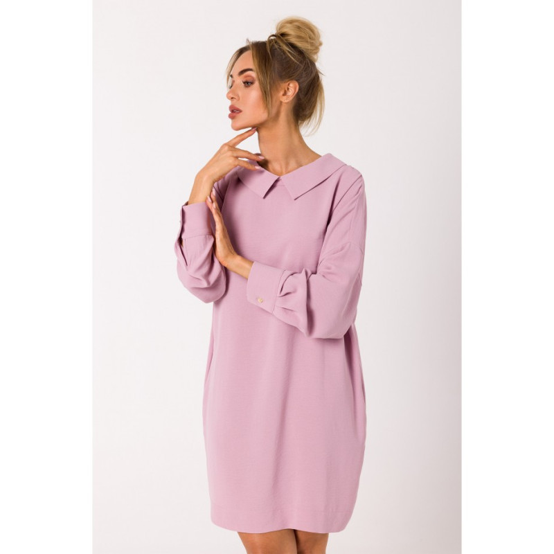 M740 Shirt dress with decorative chain - crepe pink 2