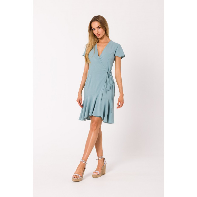 M741 Wrap dress with a tie detail - agave 2