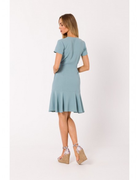 M741 Wrap dress with a tie detail - agave