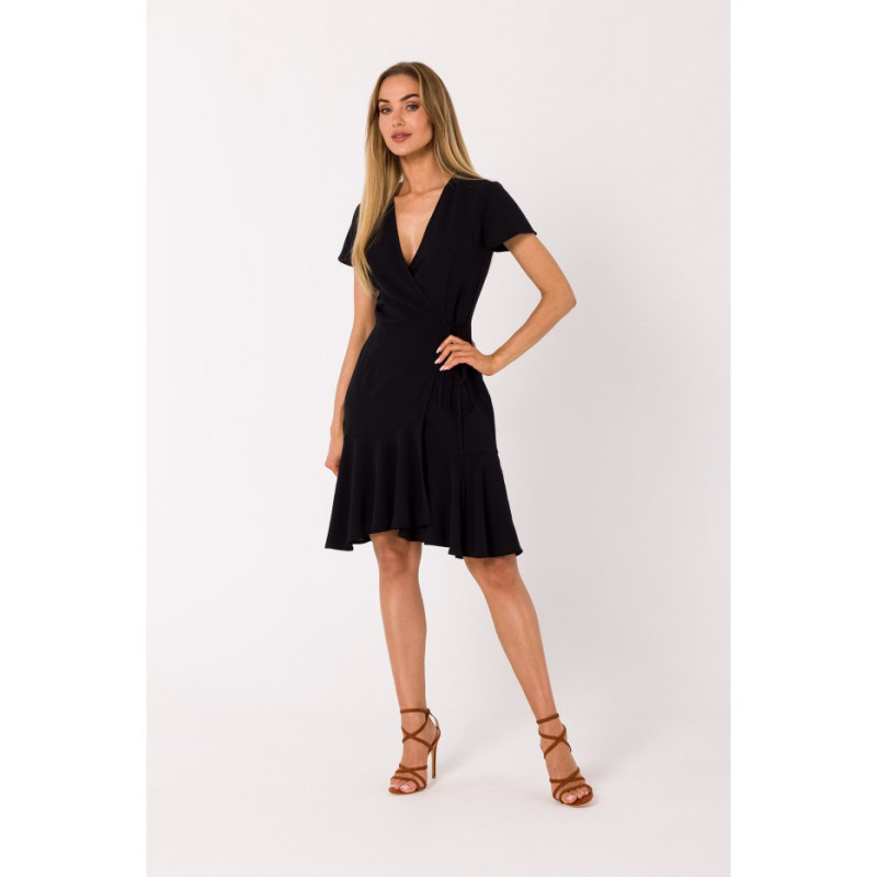 M741 Wrap dress with a tie detail - black 2
