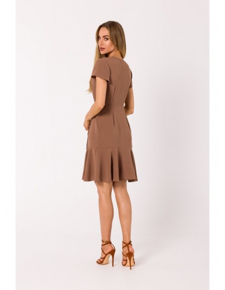 M741 Wrap dress with a tie detail - chocolate