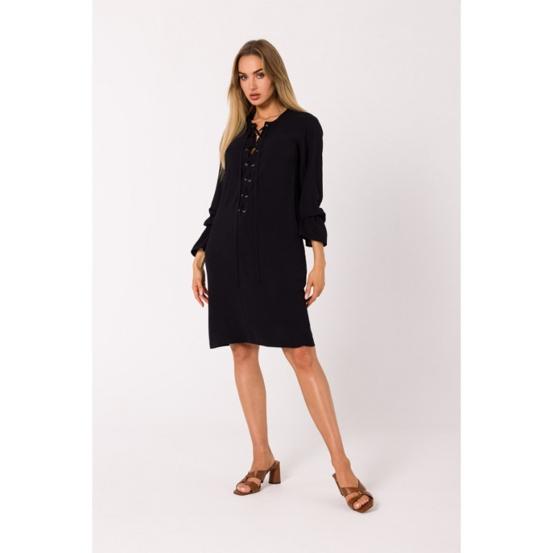 M742 Mini dress with front lacing - black 2