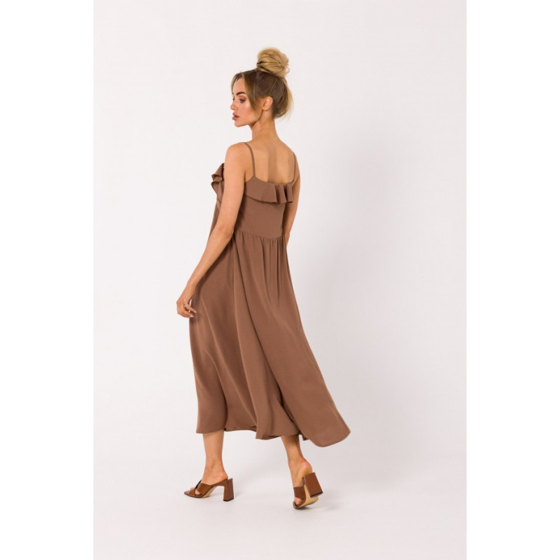 M743 Spaghetti strap summer dress - chocolate 2