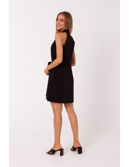 M747 Blazer dress with a tie detail - black