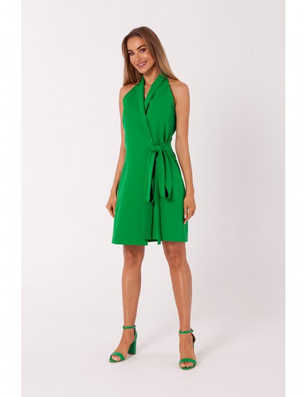 M747 Blazer dress with a tie detail - green