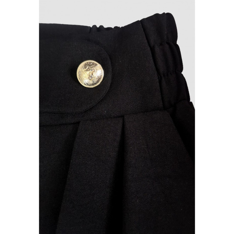 B252 Wide leg trousers with decorative buttons - black 2