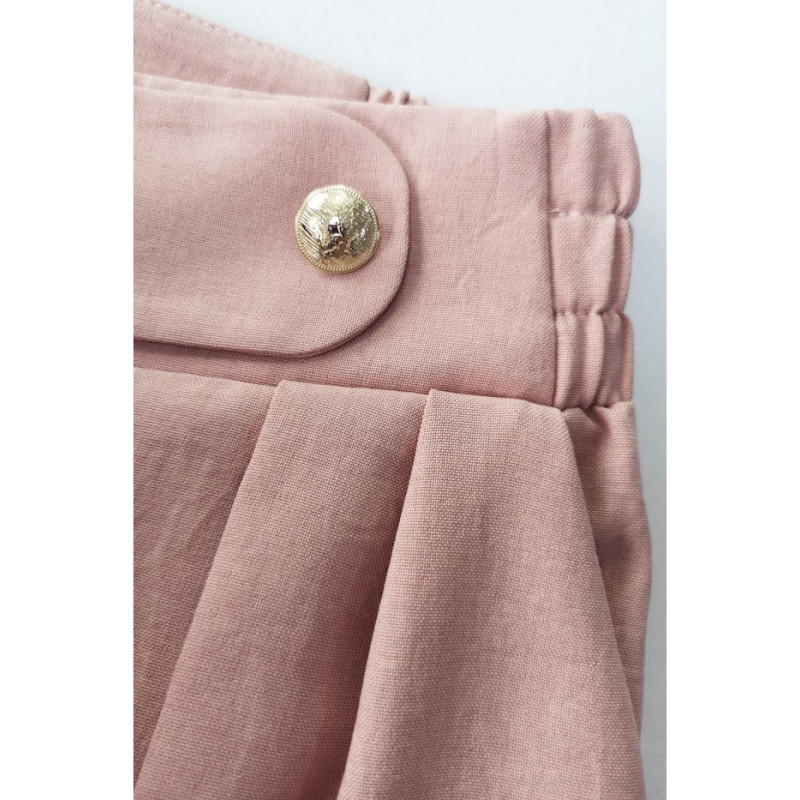 B252 Wide leg trousers with decorative buttons - pink 2