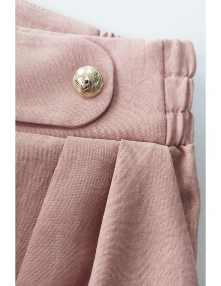 B252 Wide leg trousers with decorative buttons - pink