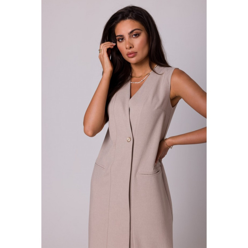 B254 Sleeveless midi dress - beige 2