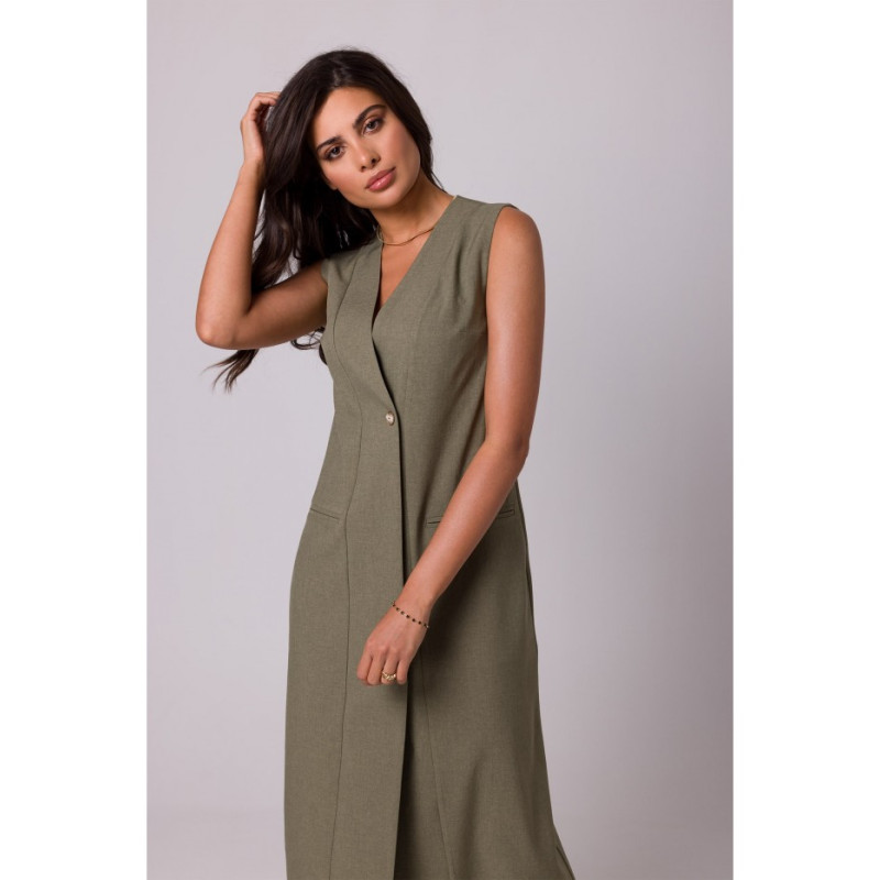 B254 Sleeveless midi dress - olive 2