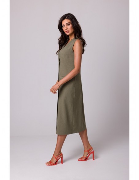 B254 Sleeveless midi dress - olive