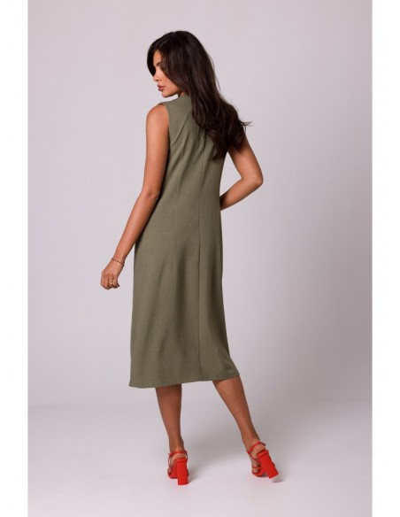 B254 Sleeveless midi dress - olive