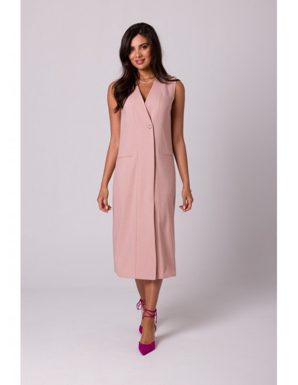 B254 Sleeveless midi dress - pink