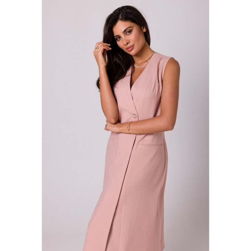 B254 Sleeveless midi dress - pink 2