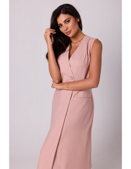 B254 Sleeveless midi dress - pink