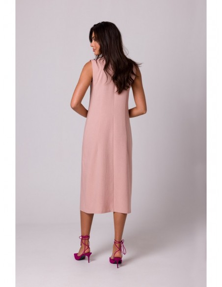 B254 Sleeveless midi dress - pink