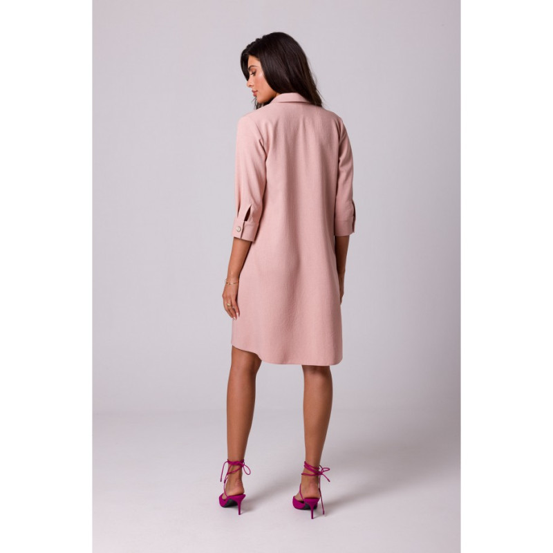 B257 Flared shirt dress - pink 2