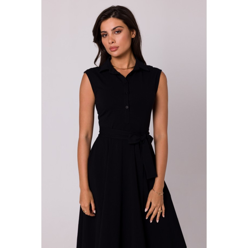 B261 Fit and flare cotton dress - black 2