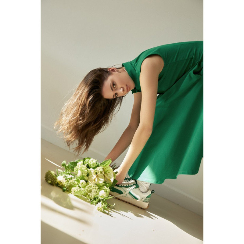 B261 Fit and flare cotton dress - green 2