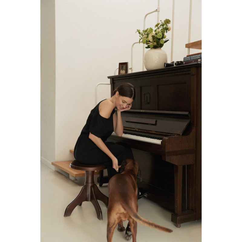 B264 Maxi dress with elasticated waist - black 2