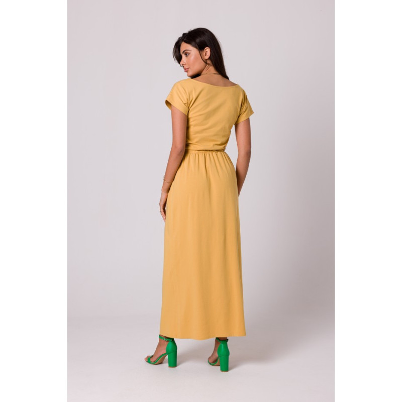 B264 Maxi dress with elasticated waist - honey 2