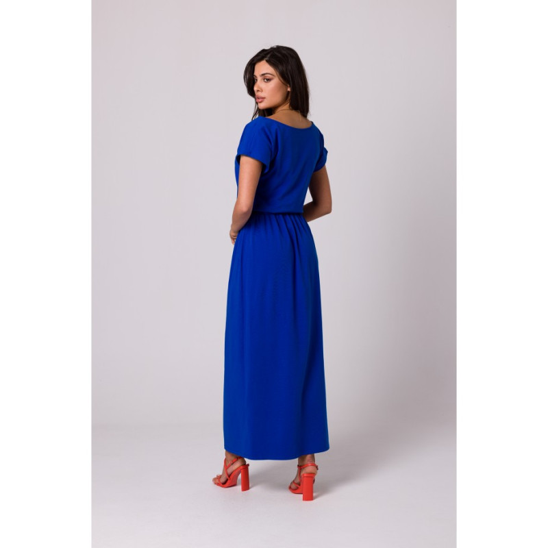 B264 Maxi dress with elasticated waist - royal blue 2