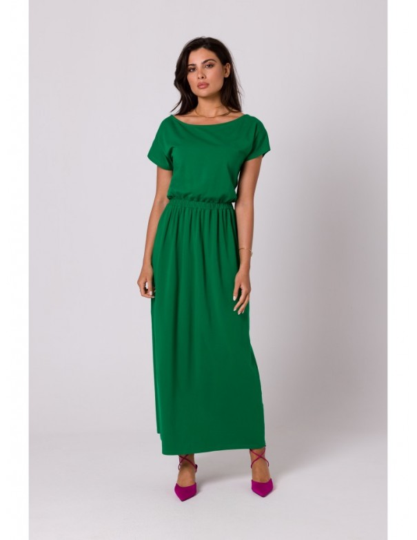 B264 Maxi dress with elasticated waist - green