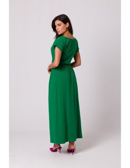 B264 Maxi dress with elasticated waist - green