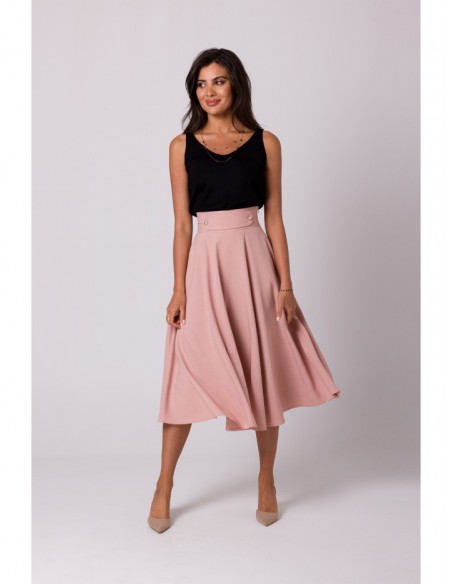 B265 High waisted flared skirt - pink