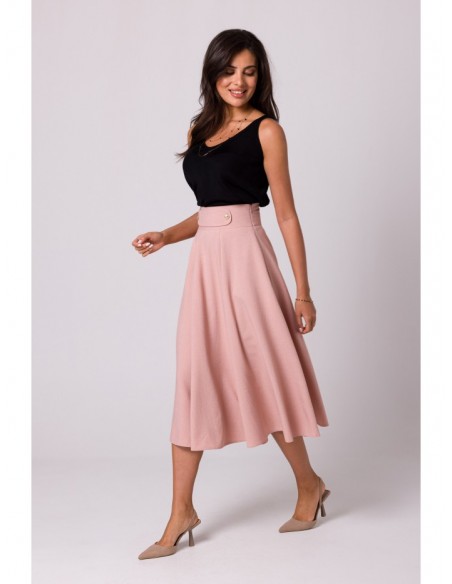 B265 High waisted flared skirt - pink