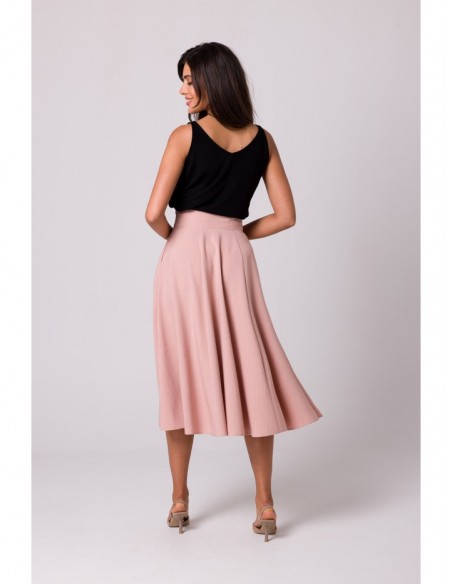 B265 High waisted flared skirt - pink