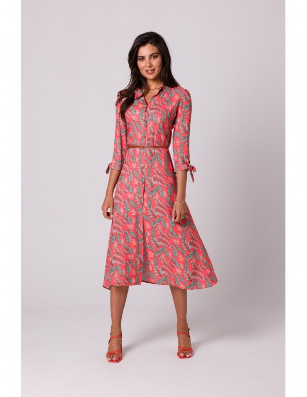 B259 Button down shirt dress - model 1