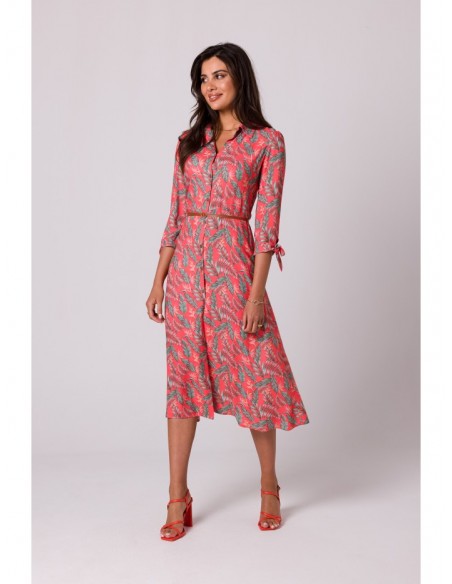 B259 Button down shirt dress - model 1