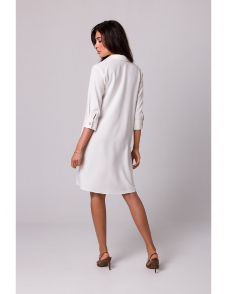 B257 Flared shirt dress - cream