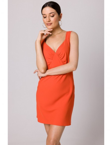 K159 Mini dress with straps - coral