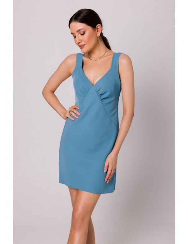 K159 Mini dress with straps - sky blue