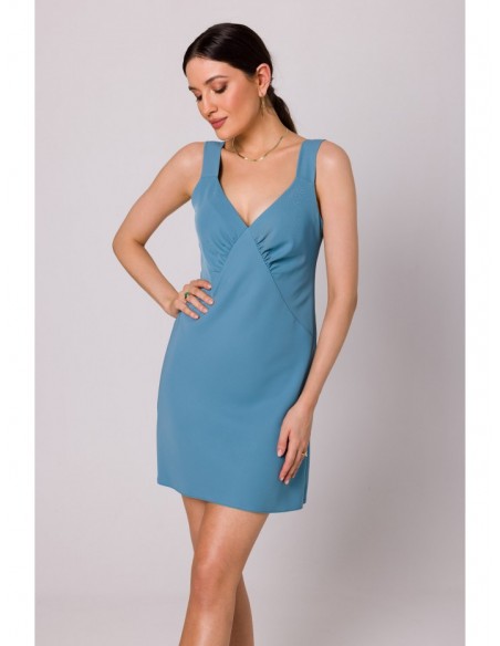 K159 Mini dress with straps - sky blue