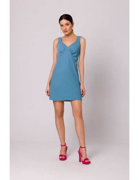 K159 Mini dress with straps - sky blue