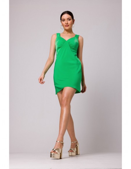 K159 Mini dress with straps - green