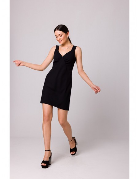 K159 Mini dress with straps - black