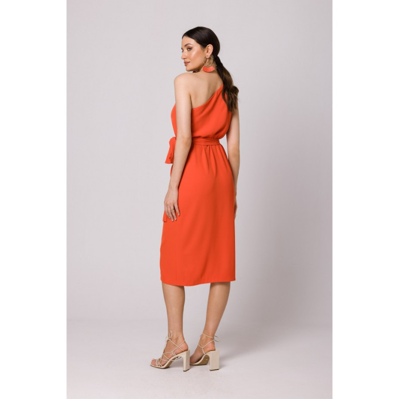 K160 One shoulder dress - coral 2