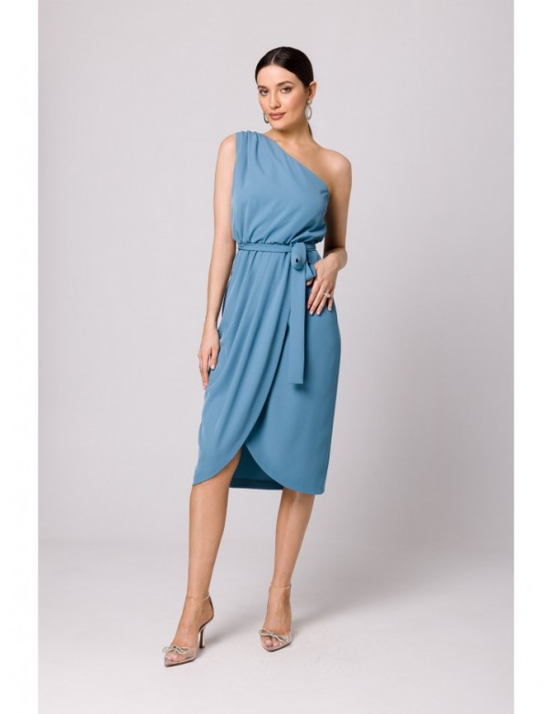 K160 One shoulder dress - sky blue