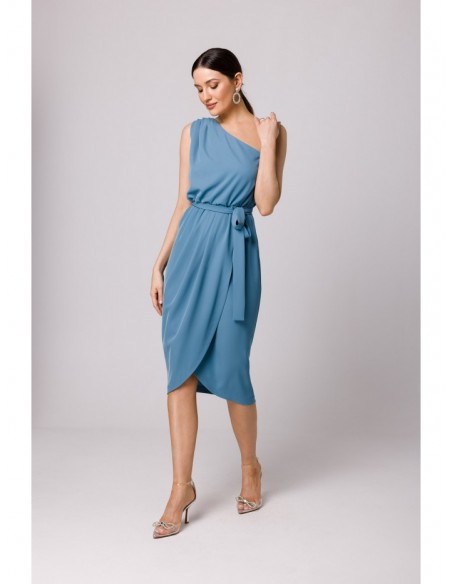 K160 One shoulder dress - sky blue