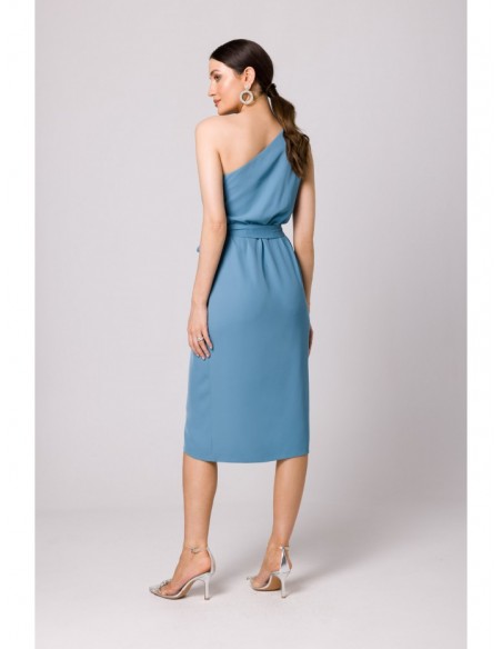 K160 One shoulder dress - sky blue