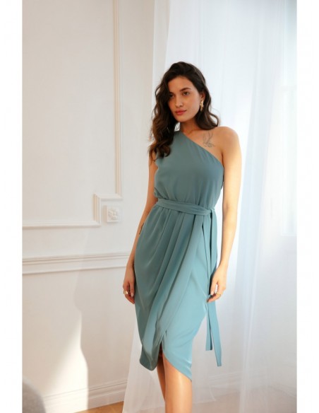 K160 One shoulder dress - sky blue