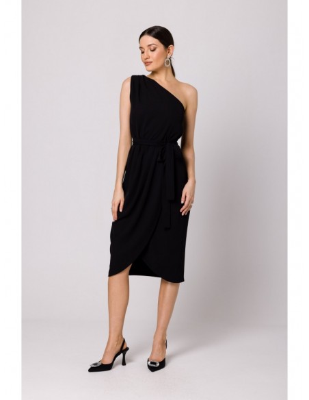 K160 One shoulder dress - black