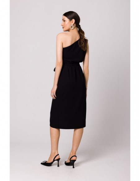 K160 One shoulder dress - black