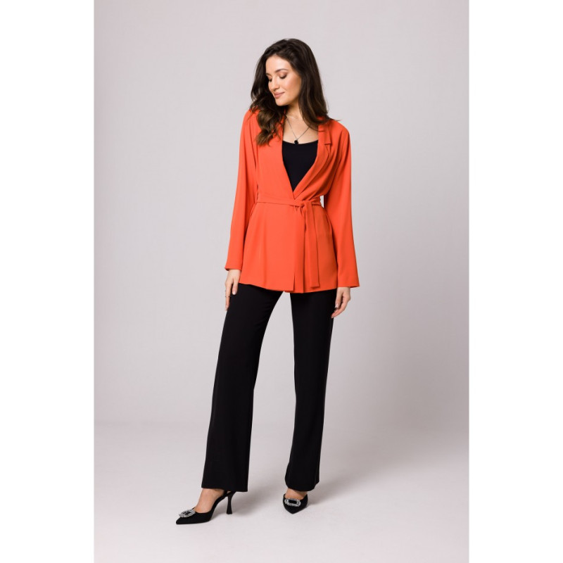 K161 Blazer with a tie belt - coral 2